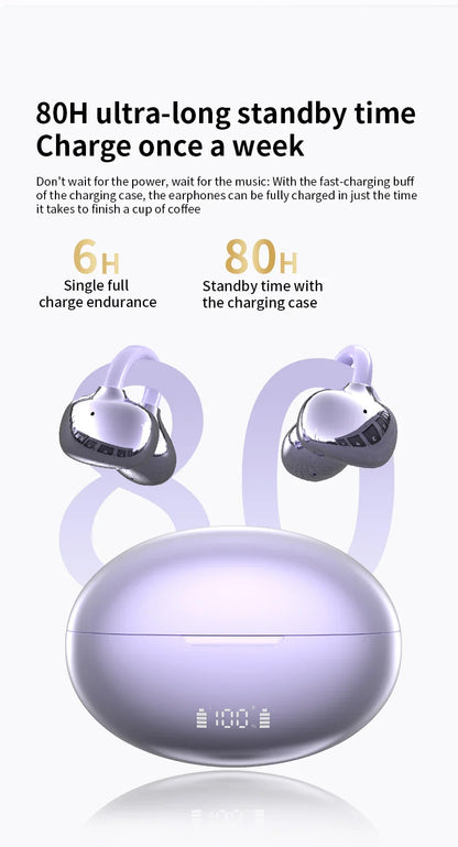 AI Translation Earbuds Pearl Clip Ear Open Bluetooth Earbuds 144 Languages Real-Time Translation for Travel Business Learning