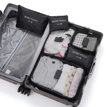 6pcs Multifunction Travel Bags Waterproof Clothes Storage Luggage Organizer Pouch Packing Cube Men And Women Travel Storage Bag