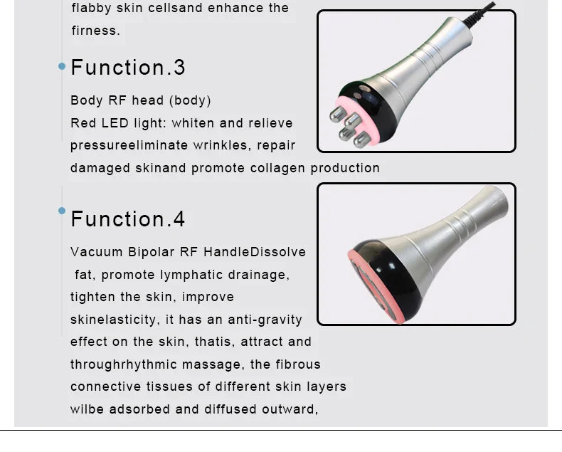 40K Cavitation Machine 4-1 Ultrasonic RF Body Shaping Lose Weight Multipolar Slimming Facial Skin Tightening Lifting Device
