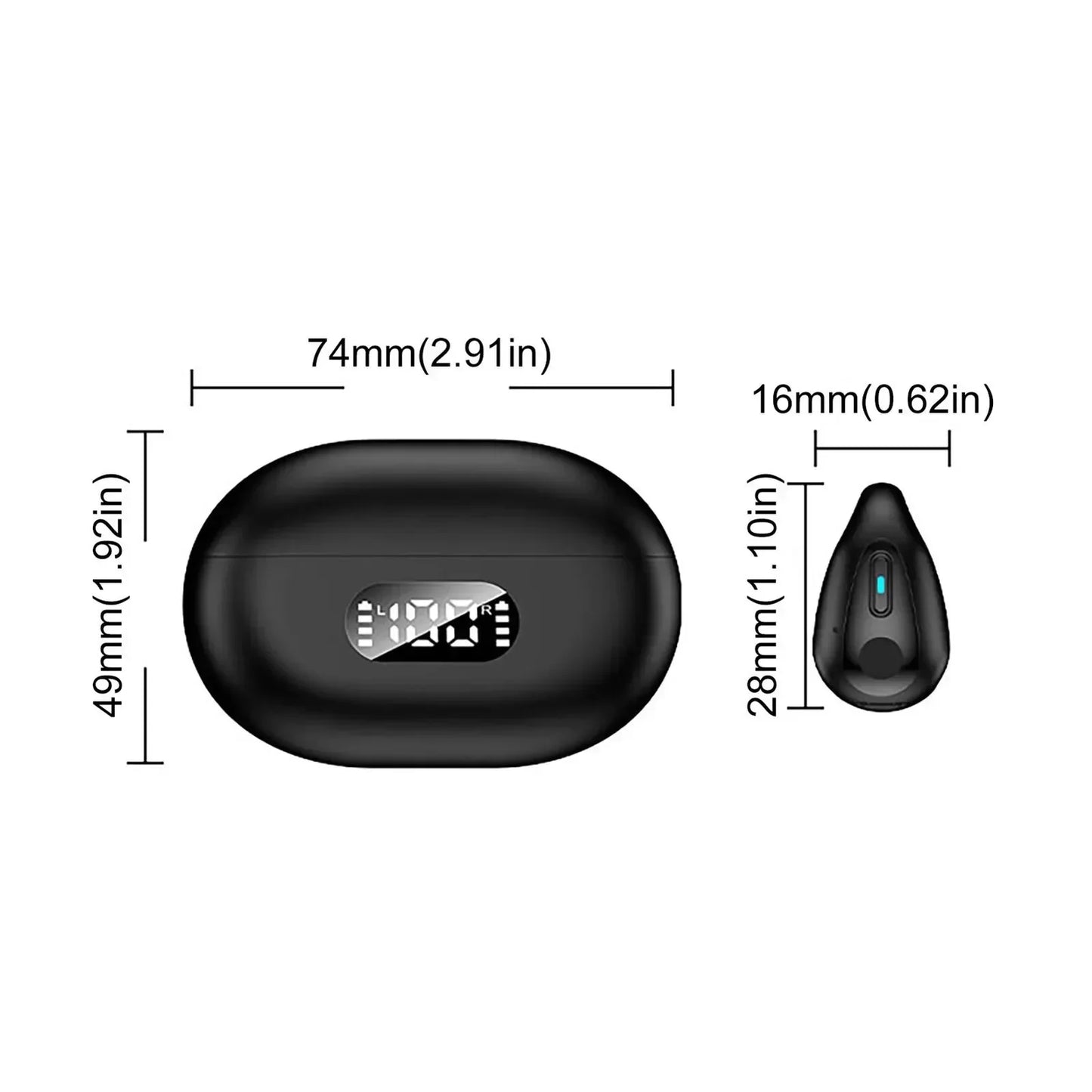New Wireless Headphones Bluetooth 5.3 Bone Conduction Earphones Earclip Design Touch Control Led Earbuds Sports Headsets