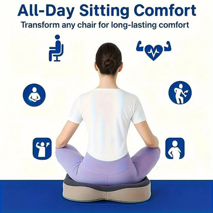 Memory Foam Seat Cushion Tailbone Sciatica Back Pain Relief Comfort Office Chair Car Seat Cushion Non-Slip Orthopedic MemoryFoam