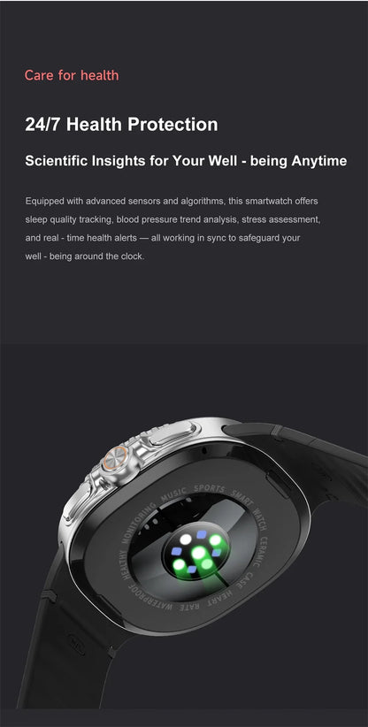 Weather Smart Watch Blue Tooth Call Watches Heart Rate Waterproof SmartWatch Voice Assistant NFC Sport Fitness Music Bracelet