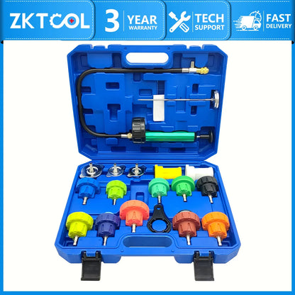 18pcs Radiator Pump Pressure Tester Kit, 18pcs Radiator Pump Pressure Tester Kit, Car Cooling System Water Tank Leak Test
