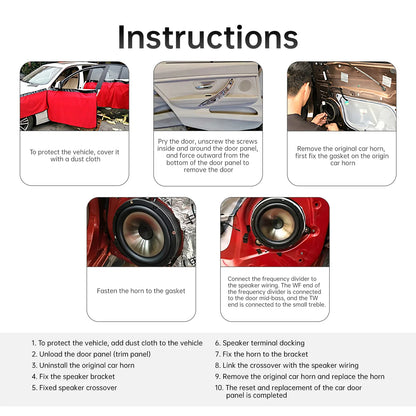 1 Piece 6.5 Inch Car Speakers 600W 2-Way Vehicle Door Subwoofer Audio Stereo Full Range Frequency Automotive Speakers for Car