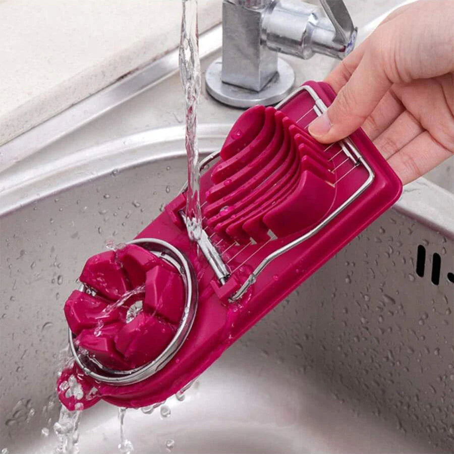 Multifunctional PP Base egg cutter 2-in-1 stainless steel wire pull egg cutter for hanging high-quality kitchen accessory tools