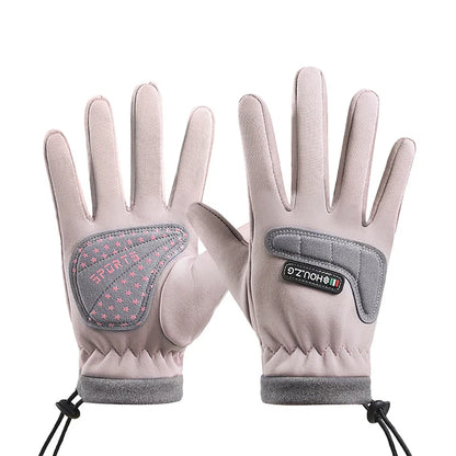 GTUBIKE Kids Winter Gloves Thicken Plus Velvet Cycling Riding Mittens Warm Waterproof Children Bicycle Gloves for Boys Girls
