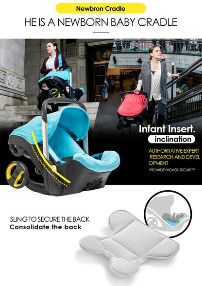 Multi-functional Two-Way Stroller 3-in-1 Foldable Basket Seat Portable Lightweight Luxury Travel Stroller Newborn-Ready Baby Stroller Baby Products, Infant Car Seats