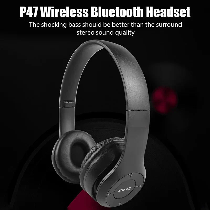 Wireless Headphone 5.3 Bluetooth-Compatible Headsets HiFi Stereo Foldable For All Smartphone with Microphone Support SD Card