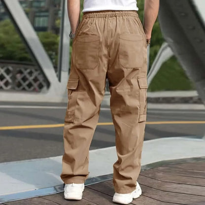 New Style Amazon Men's Cargo Pants Loose Straight Leg Casual Sports Trousers Working Men's Pocket Pants European And American
