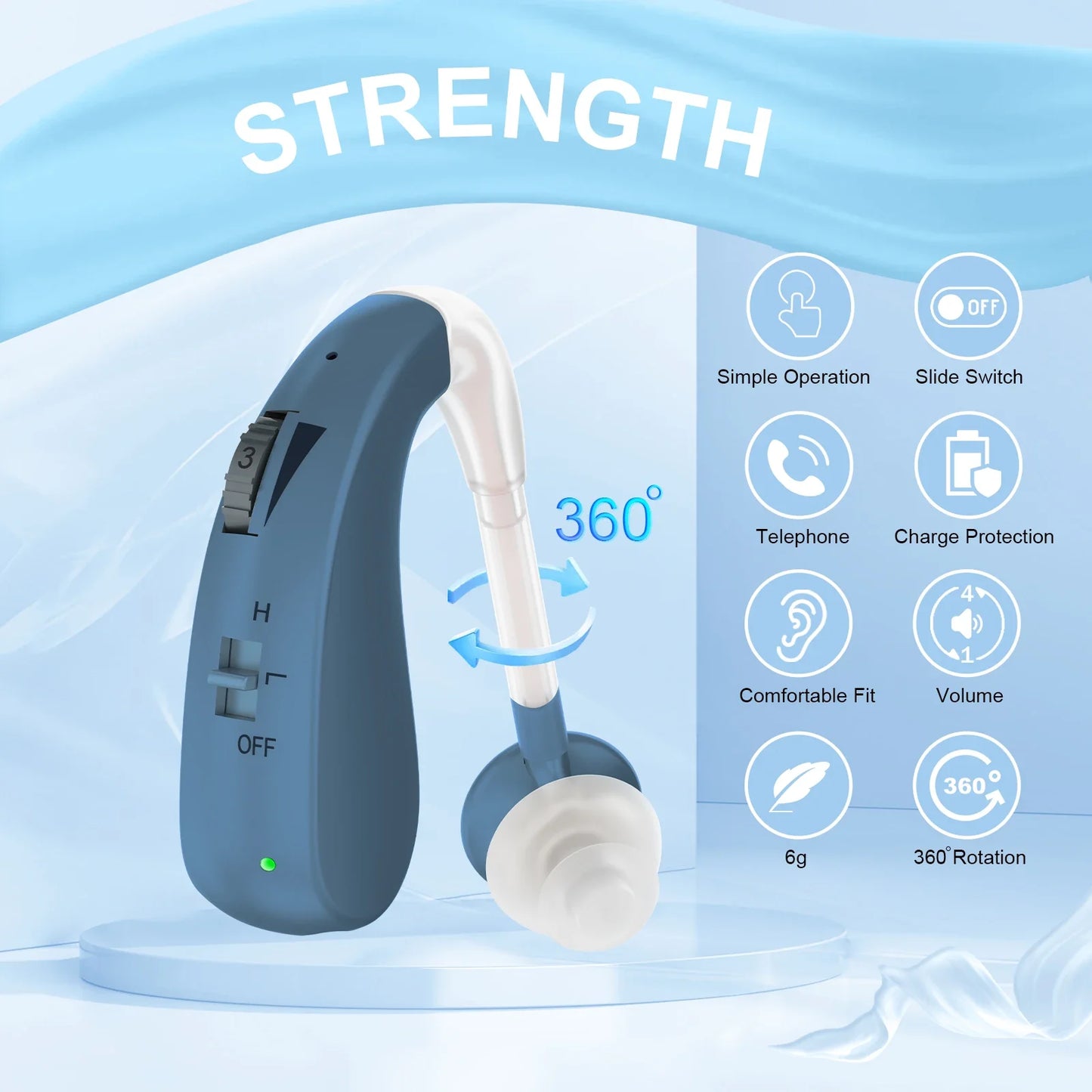 HeariRechargeable Hearing Aids for Seniors with Noise Cancelling,Hearing Loss Hearing Amplifiers,Digital Hearing Aids