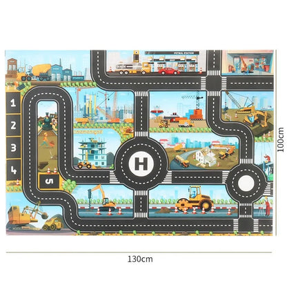 100x130 Kids Playmat Farm Road Portable Map Baby Educational Rugs Toddler Dinosaur Waterproof Play Mat Crawling Non-Toxic Carpet
