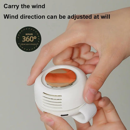 Whirlwind Leafless Mini Fan With Portable Button Design USB Charging Silent Portable Mini Fan For Home And Outdoor Travel