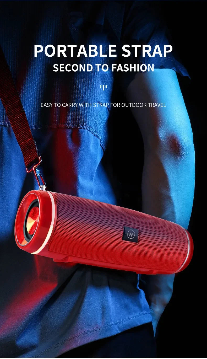 200W Peak Power Portable Bluetooth Speaker IPX7 Waterproof Outdoor HIFI Pillar Subwoofer Stereo Soundbox FM Radio TF Boom Box