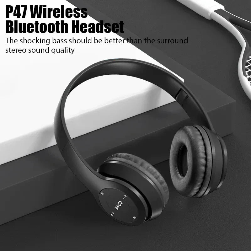 Wireless Headphone 5.3 Bluetooth-Compatible Headsets HiFi Stereo Foldable For All Smartphone with Microphone Support SD Card