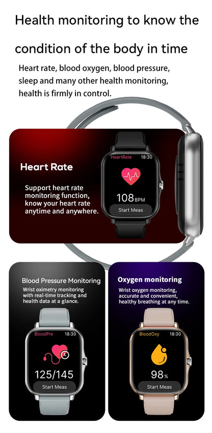 LAXASFIT 2025 New Smart Watch for Men Women Gift Full Touch Screen Sports Fitness Watch Bluetooth Call Digital Smartwatch