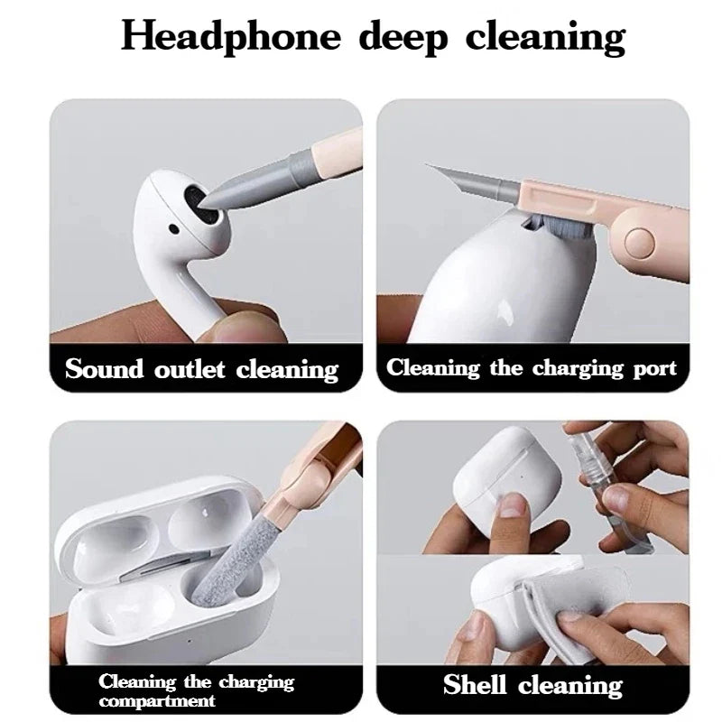 7-in-1 Computer Keyboard Cleaner Brush Kit Earphone Cleaning Pen For Headset Keyboard Cleaning Tools Cleaner Keycap Puller Kit