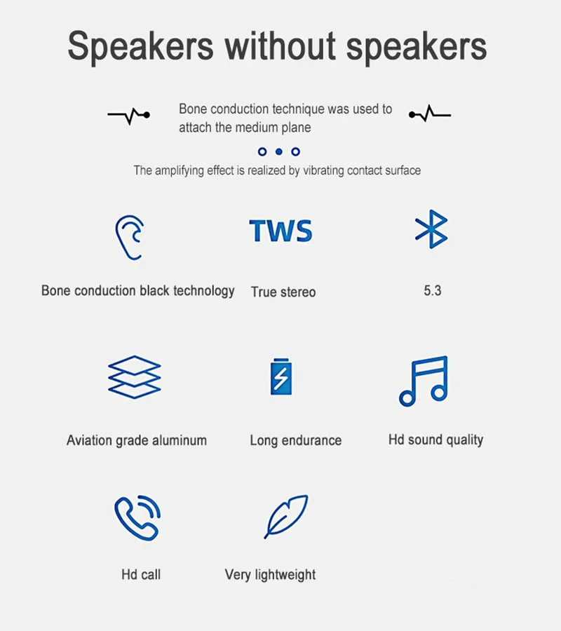 Bone conduction wireless speaker - sucker mount, TWS hi-fi sound enhanced bass, wearable loop, resonance features dynamic audio