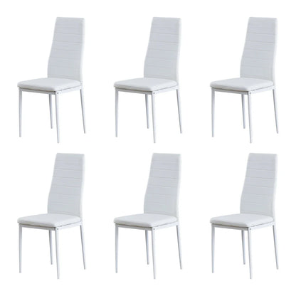 BonChoice Set of 2/4/6 Dining Chairs PU Leather/Velvet High Back With Metal Legs For Dining Room Kitchen Restaurant Office