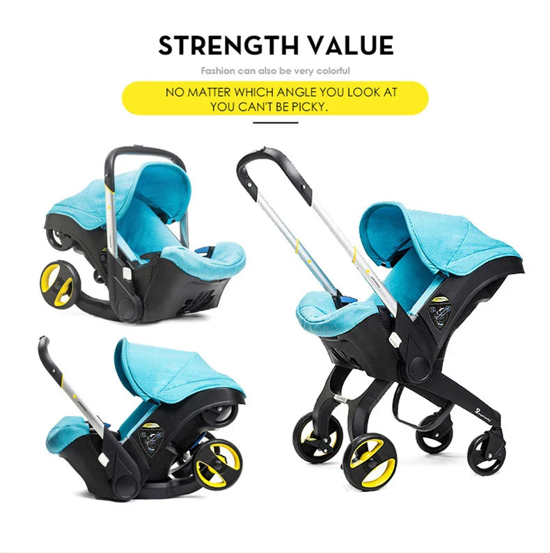 Multi-functional Two-Way Stroller 3-in-1 Foldable Basket Seat Portable Lightweight Luxury Travel Stroller Newborn-Ready Baby Stroller Baby Products, Infant Car Seats
