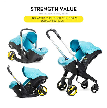 Multi-functional Two-Way Stroller 3-in-1 Foldable Basket Seat Portable Lightweight Luxury Travel Stroller Newborn-Ready Baby Stroller Baby Products, Infant Car Seats
