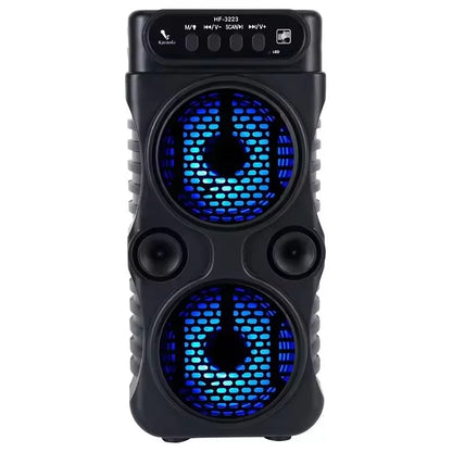 Portable Outdoor Wireless Speaker Dual 3-inch Stereo Subwoofers Bass Boost FM Radio TF/USB Card For Proms Home Karaoke