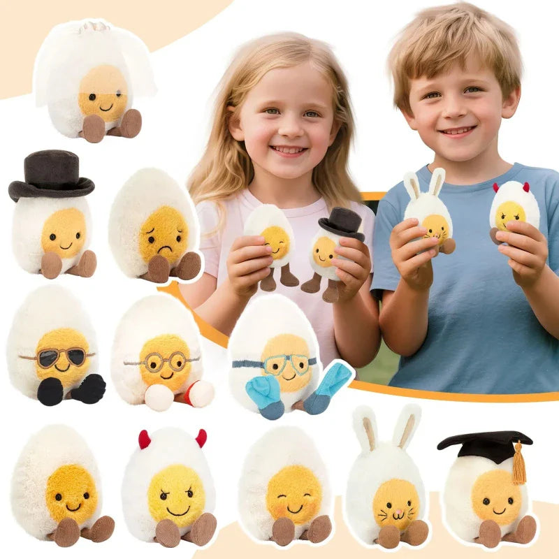1PC Lovely Soft Boiled Doctor Fashion Creative Pet Toys Lovely Smile Happy Doll Pet Supplies Home Decoration Holiday Kids Gift