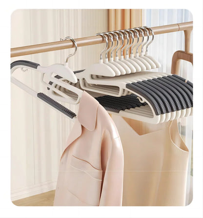 10Pcs Black/Orange/Grey Multifunctional Wet and Dry Household Hanger Suitable for Hanging Clothes Bedroom Wardrobe Anti-Slip