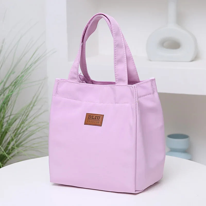 Large Capacity Lunch Bag with Aluminum Foil Insulation for Work, Simple and Practical Top Handle Bag