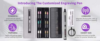ARROWMAX SGS Engraving Pen Cordless Rotary Tool Kit Electric Mini Grinder with 42 Bits for Crafts Metal Wood Glass Carving