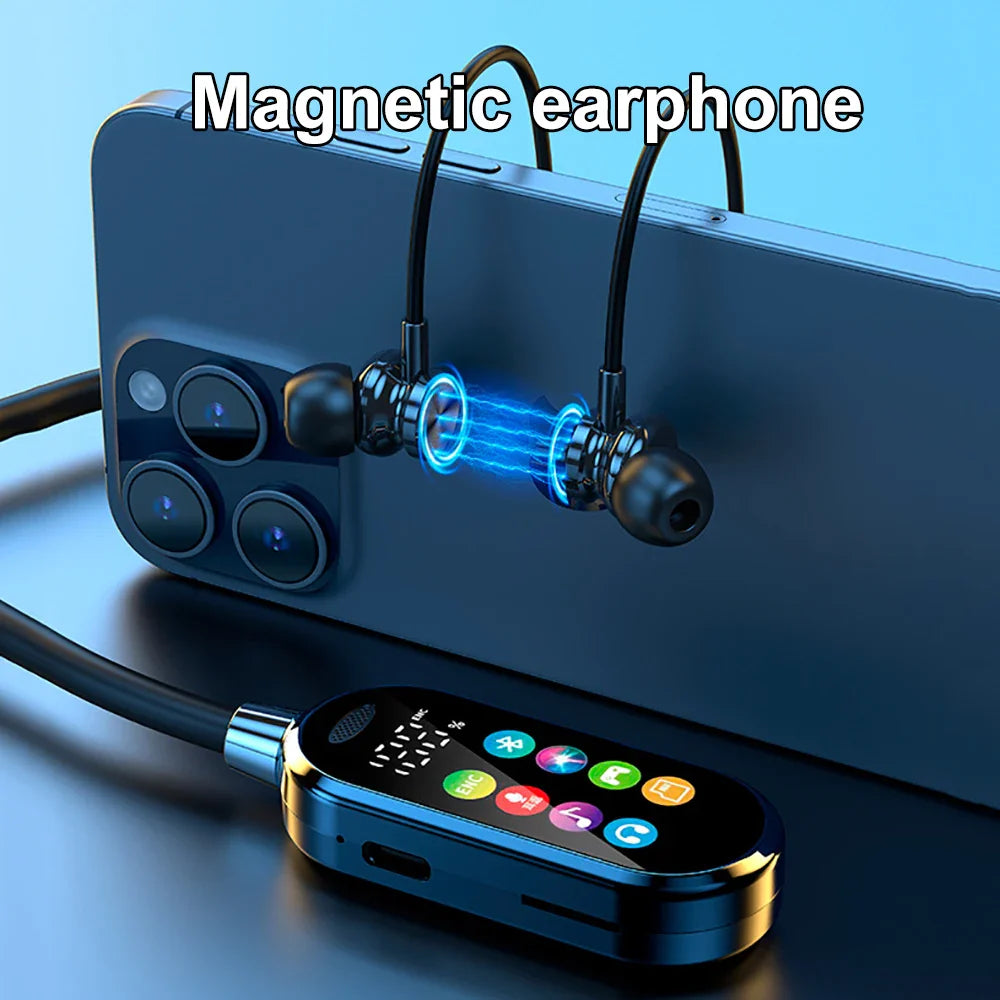 Color Screen Bluetooth 5.4 Earphones Neckband Headphones Wireless Headsets Noise Reduction Earbuds for Live Earphone Monitor