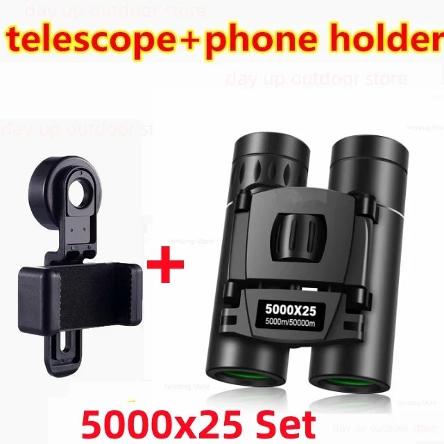 9000x25 HD Zoom Portable Powerful Binoculars Long Range BAK4 Telescope Jumelles Folding Optics for Outdoor Hunting Camping