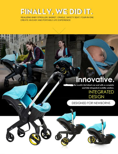 Multi-functional Two-Way Stroller 3-in-1 Foldable Basket Seat Portable Lightweight Luxury Travel Stroller Newborn-Ready Baby Stroller Baby Products, Infant Car Seats