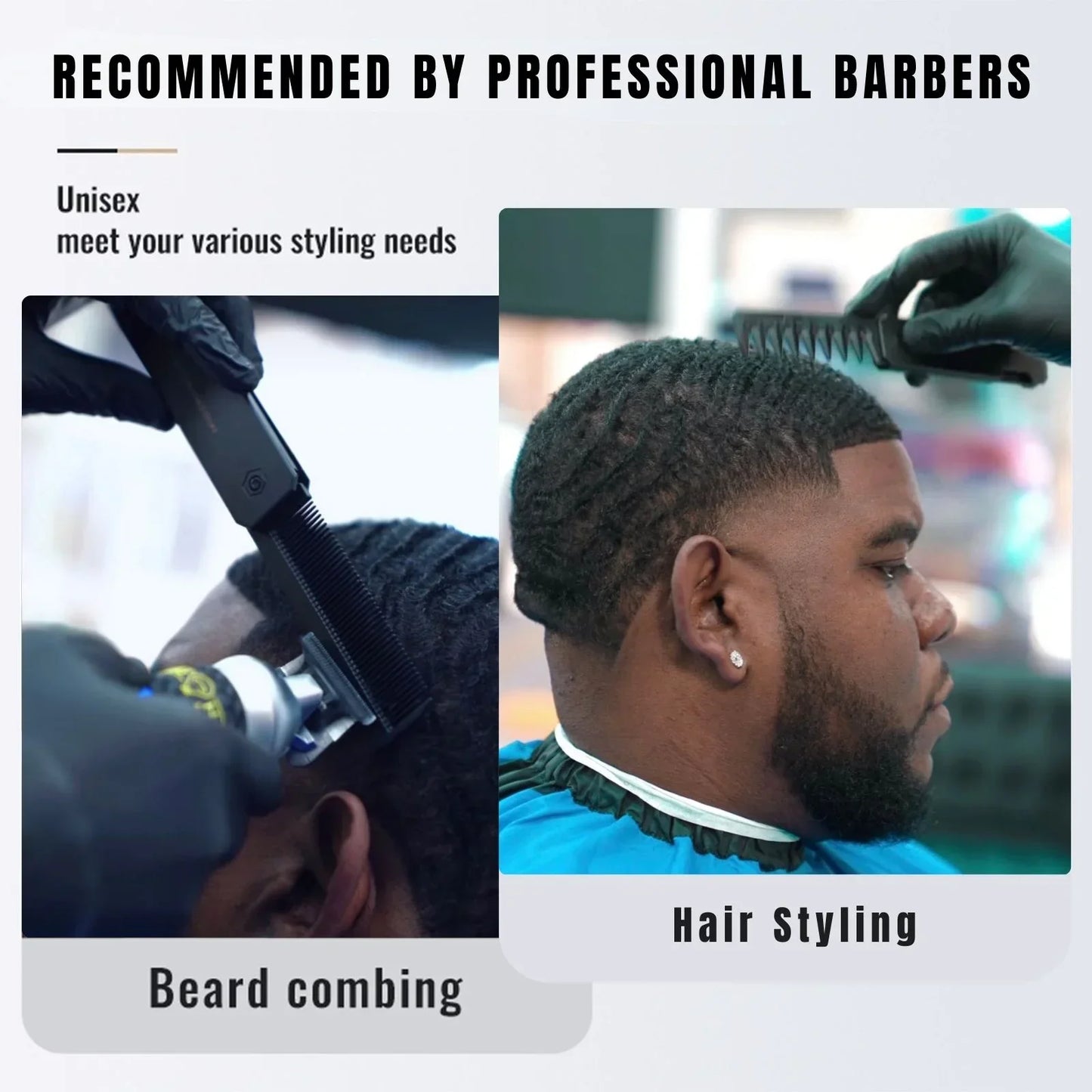 Professional 3 in 1 Pocket Folding Combs Wide Tooth Oil Head Comb Beard Combing Barber Hair Clipper Comb Salon Hair Styling Tool