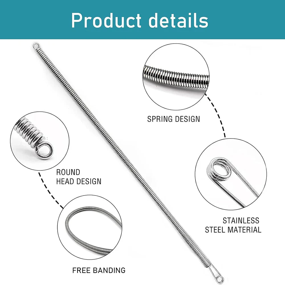 2PCS New Easy threaders Drawstrings Replacement Metal Rope Threader Needle Stick Versatile Spring Drawstring Threader for Pants