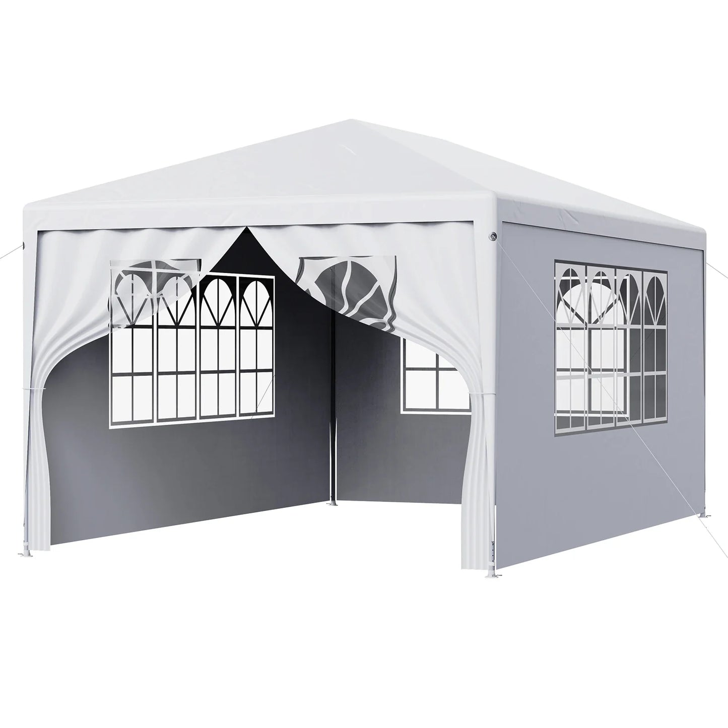 LOEFME 3x4M 3x3M Gazebo Canopy Tent Waterproof Windproof UV Sun Shelter with Removable 4 Sidewalls Outdoor Garden Camping Awning