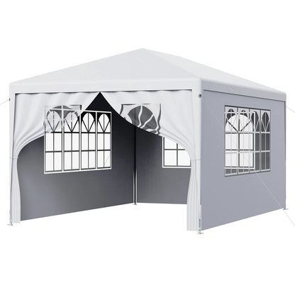 LOEFME 3x4M 3x3M Gazebo Canopy Tent Waterproof Windproof UV Sun Shelter with Removable 4 Sidewalls Outdoor Garden Camping Awning