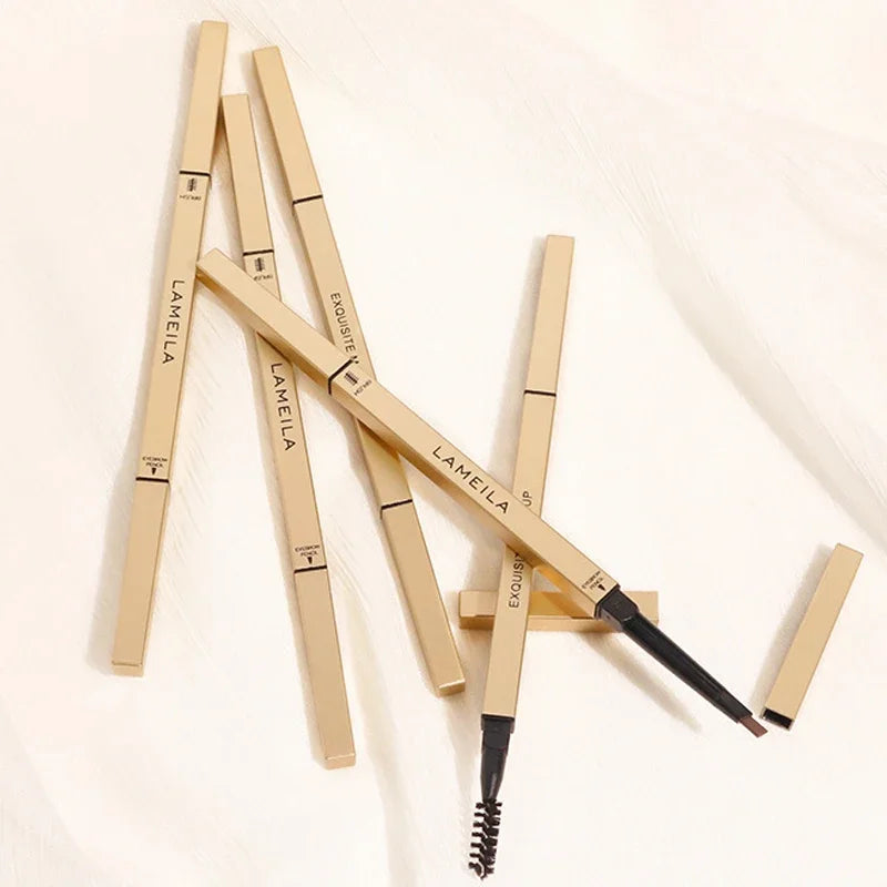 5 Color Waterproof Matte Eyebrow Pen Makeup Double Head Long Lasting Brown Non-Smudged Eye Brow Pencil Tint with Brush Cosmetics