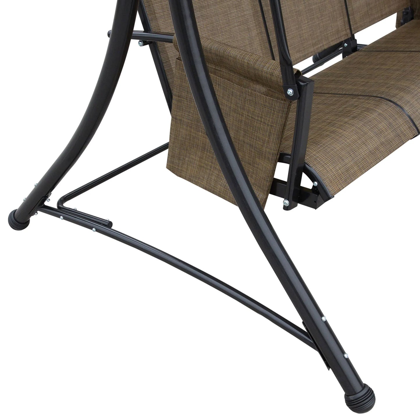 Outsunny 3 Seater Garden Swing Seat Outdoor Swing Chair with High Back Design, Steel Frame, Side Pouches, Adjustable Canopy