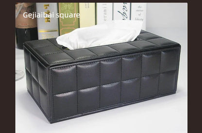 Elegant PU Leather Square Tissue Holder for Coffee Table, Decorative Napkin Paper Case for Home Hotel Restaurant Living Rooms