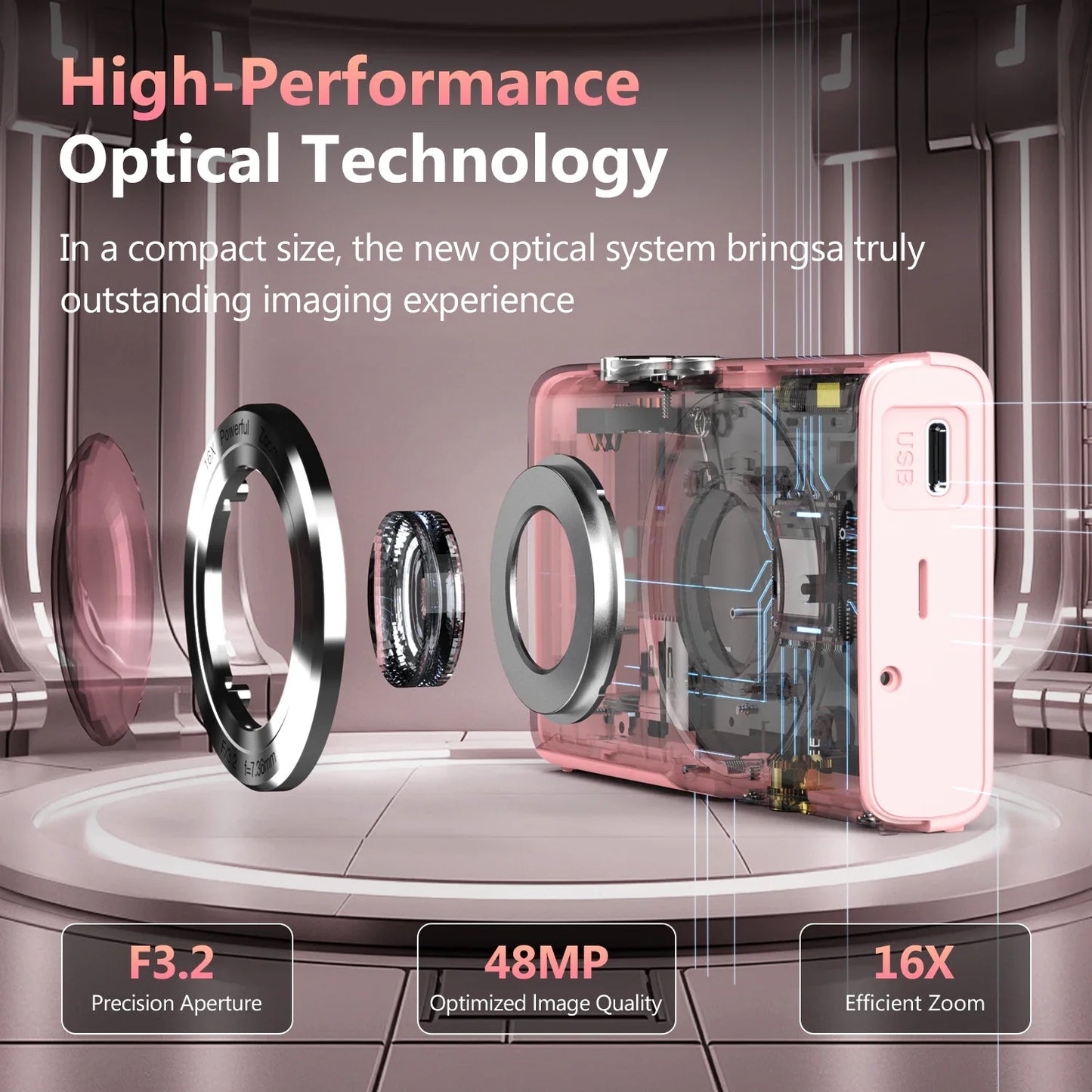 4K Digital Camera Autofocus Vlogging Camera HD 48MP with 2.8" Large Screen Camcorder Camera for Photography for Kid Adult
