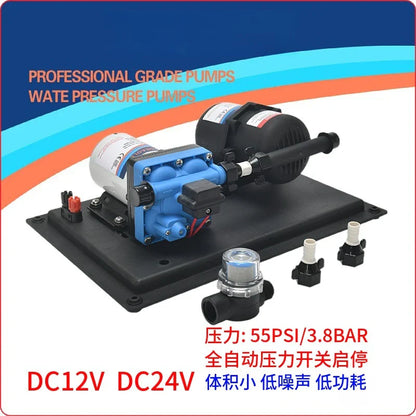 12V24V Boost High Flow Diaphragm Pump Set for Yacht and RV Integrated 15 Liter Stable Pressure Water Supply System Pressure Tank