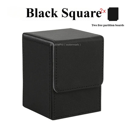 Trading Card Storage Box for 100+Single Sleeved Cards with 2 Dividers Commander Deck Box Compatible with Mtg Card Case