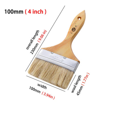 Pig White Mane Brush Wooden Handle Tool Decoration Paint Coating Latex Cleaning Barbecue Baking Painting