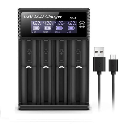 USB LCD Battery Smart Charger 1 / 2 Slots Dual For 18650 3.7V Rechargeable Lithium Battery For 1.2V NI-MH AA / AAA Battery
