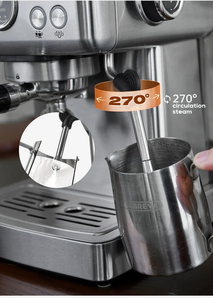 HiBREW H10A Black Espresso Machine Temperature Volume Pre Brewing Adjustable 58mm Portafilter Cappuccino Coffee Maker
