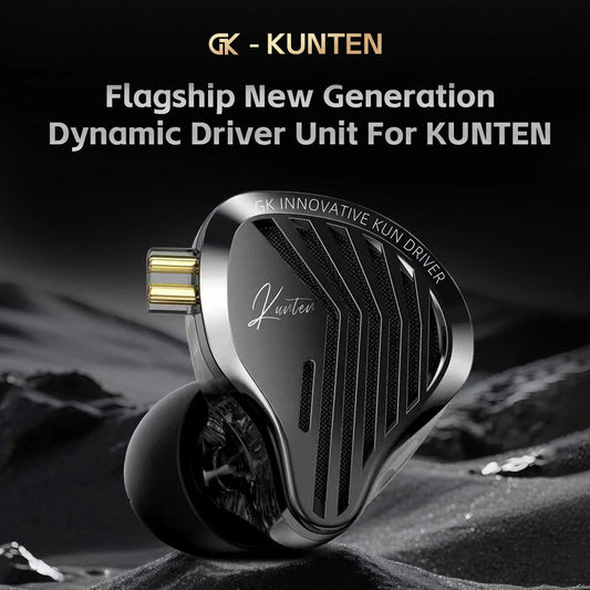 GK KUNTEN Dynamic Drive Heavy Bass Earbuds HIFI Sports Metal Headphones Detachable 2PIN Compatible with KZ Zenith EDX PRO