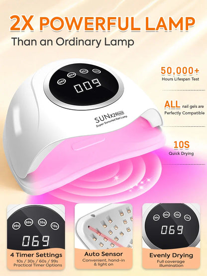 DianaBeauty 380W Professional UV LED Nail Lamp For Quick Drying Gel Nail Polish 90LEDS Gel Drying Lamp With 4 Timer Setting