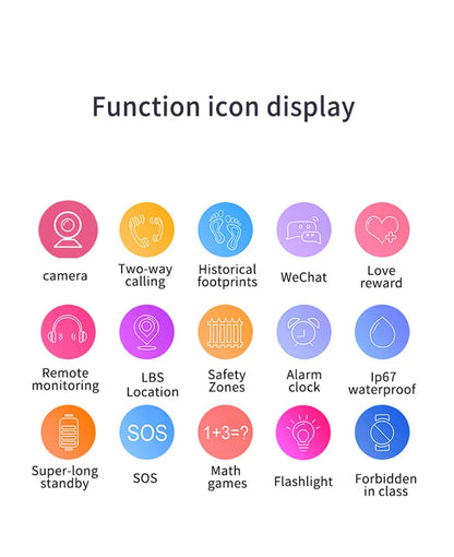 NEW Q12 Waterproof Children's Smart Watch Sim Card LBS Location Tracker Voice Chat Flashlight Children's Smart Phone Watch reloj