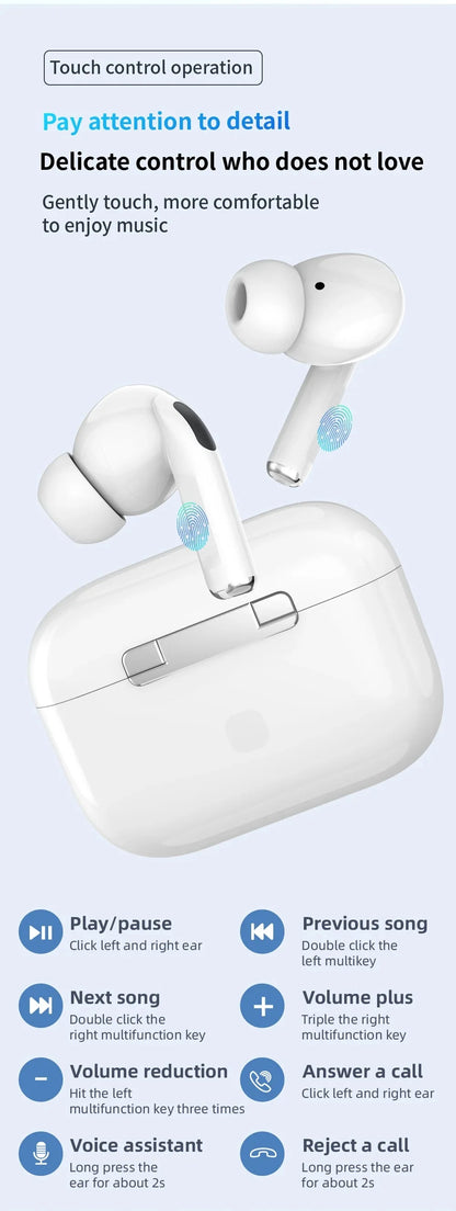 Air Pro ANC Wireless Earphone Bluetooth Headsets Pro 2 Active Noise Cancellation Wireless Charging TWS Earbuds Stereo With Box