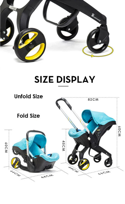Multi-functional Two-Way Stroller 3-in-1 Foldable Basket Seat Portable Lightweight Luxury Travel Stroller Newborn-Ready Baby Stroller Baby Products, Infant Car Seats
